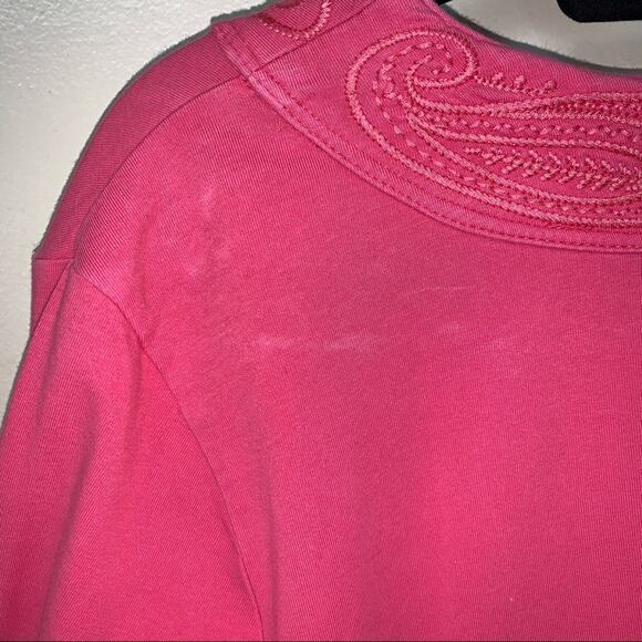 Charter Club Woman Pink 3/4 Sleeve V-Neck Top 1X - Picture 11 of 11